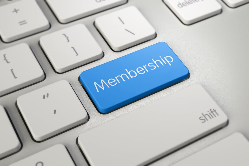 Membership written on keyboard key